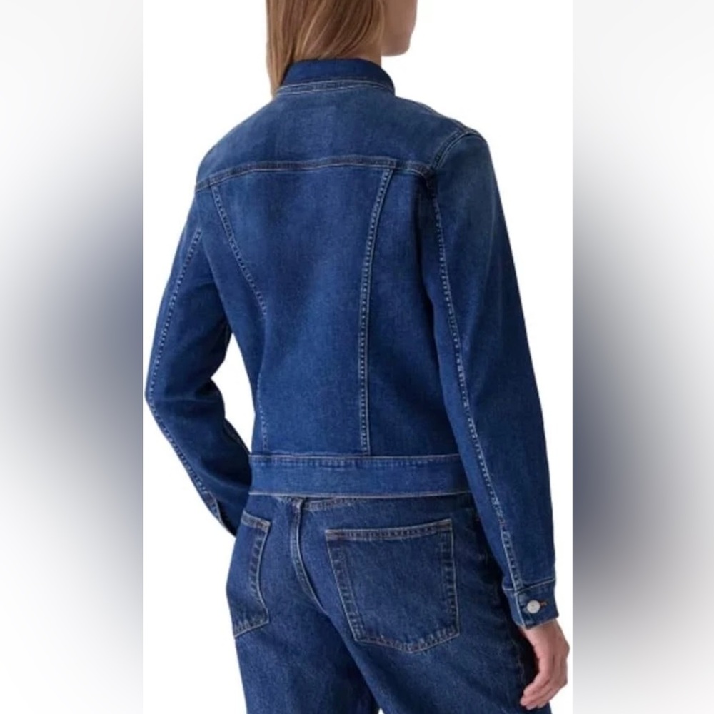 Calvin Klein Women's Button Up Denim Classic Trucker Jacket Storm Blue XXL - Picture 4 of 6